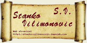 Stanko Vilimonović vizit kartica